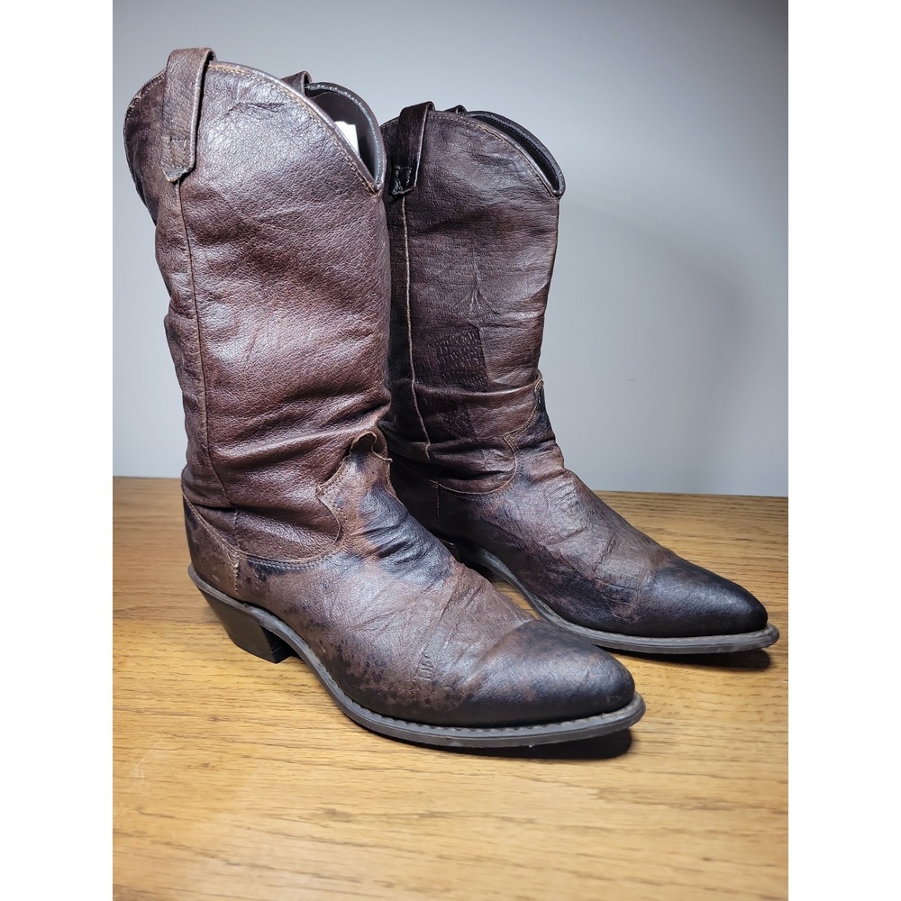 VTG Dingo Womens 2083 Brown Leather Cowgirl Western Slouch Boots Sz 6 Distressed